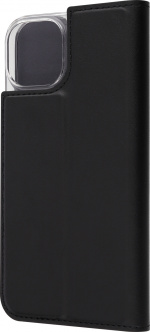 FoneKit BookCase -suojakotelo, iPhone 13, musta