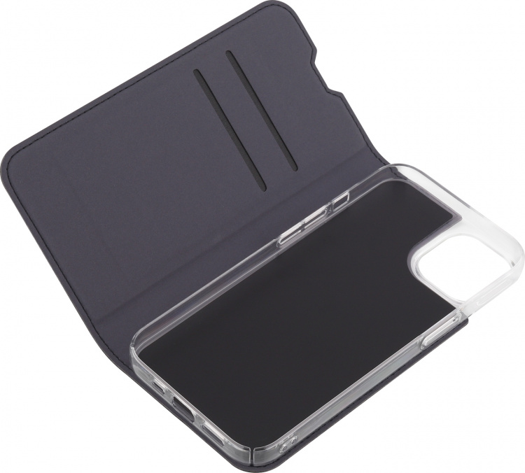 FoneKit BookCase -suojakotelo, iPhone 13, musta