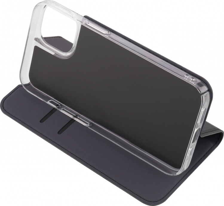 FoneKit BookCase -suojakotelo, iPhone 13, musta