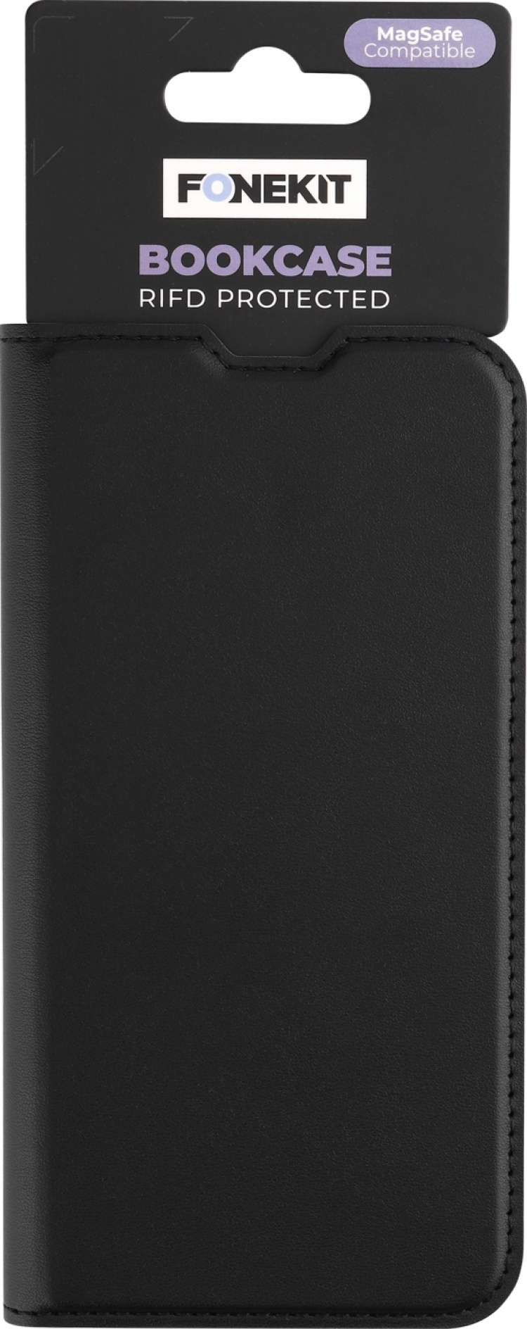 FoneKit BookCase -suojakotelo, iPhone 13, musta