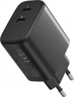 FoneKit GaN PD 65W -verkkovirtalaturi, USB-C + USB-C, musta