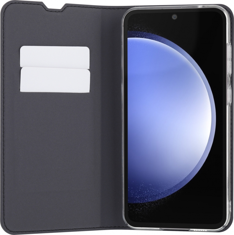 FoneKit BookCase -suojakotelo, Samsung Galaxy S23 FE, musta