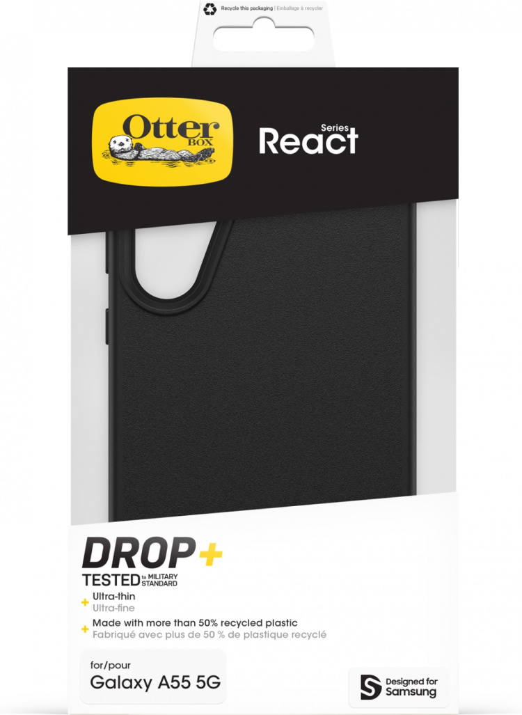 Otterbox React -suojakotelo, Samsung Galaxy A55, musta