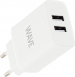 Wave verkkolaturi 2 x USB, 17W, valkoinen Wave verkkolaturi 2 x USB, 17W, valkoinen