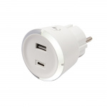 CAPiDi Turva-ajastin USB A+C 1-4 3.4A Valkoinen