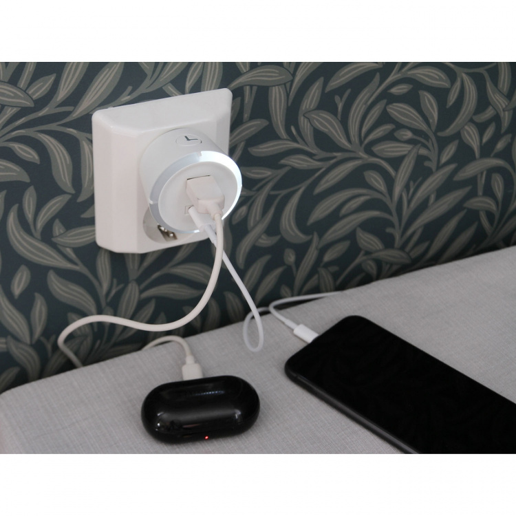 CAPiDi Turva-ajastin USB A+C 1-4 3.4A Valkoinen