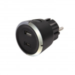 CAPiDi Turva-ajastin USB A+C 1-4 3.4A Musta