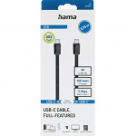 Hama Kaapeli USB C-C USB 3.2 Musta 0.75m