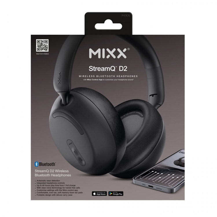 MIXX Kuulokke StreamQ D2 Over-Ear Langattomat Musta MIXX Kuulokke StreamQ D2 Over-Ear Langattomat Musta