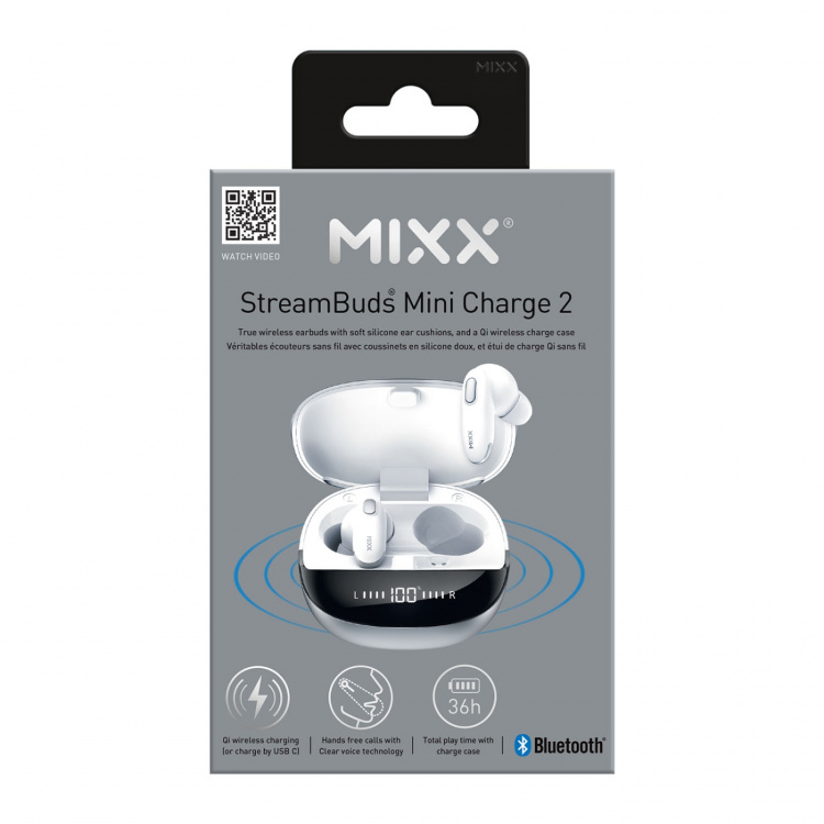 MIXX Kuuloke Mini Charge 2 In-Ear Tws Qi Langattomat Valkoinen
