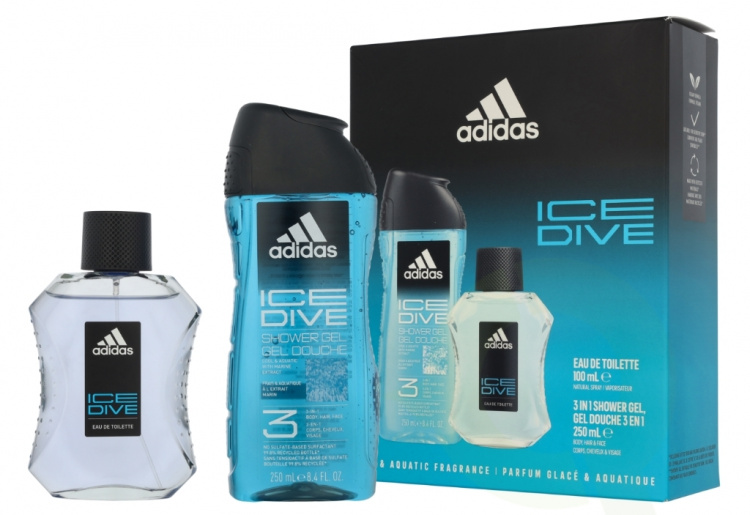Adidas Ice Dive Giftset 350 ml Edt Spray 100ml/Shower Gel 250ml