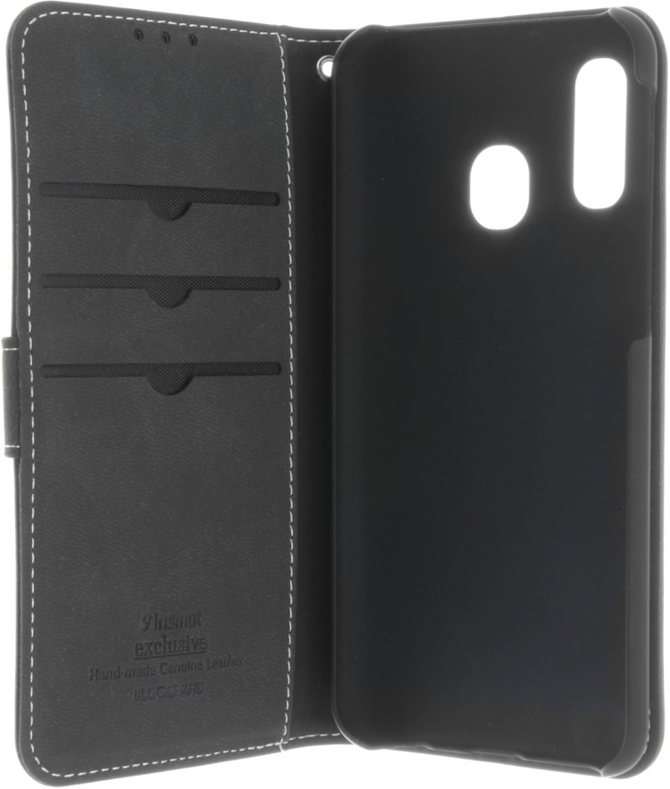 Insmat Exclusive Flip Case lompakkokotelo, Samsung Galaxy A40, musta
