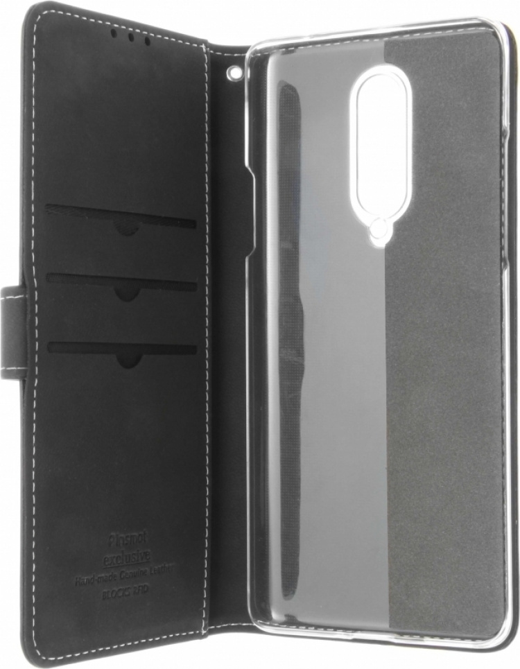 Insmat Exclusive Flip Case -lompakkokotelo, Oneplus 8, musta