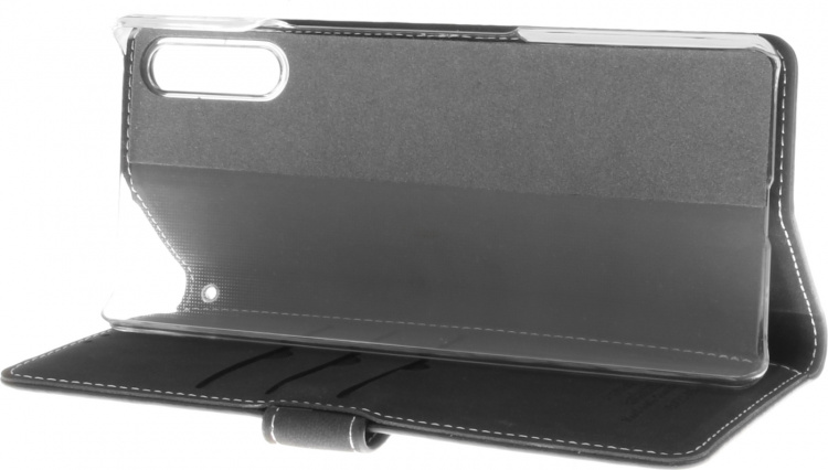 Insmat Exclusive Flip Case -lompakkokotelo, Sony Xperia 10 II, musta