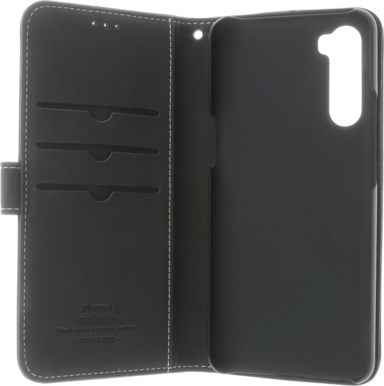 Insmat Exclusive Flip Case -lompakkokotelo, Oneplus Nord, musta