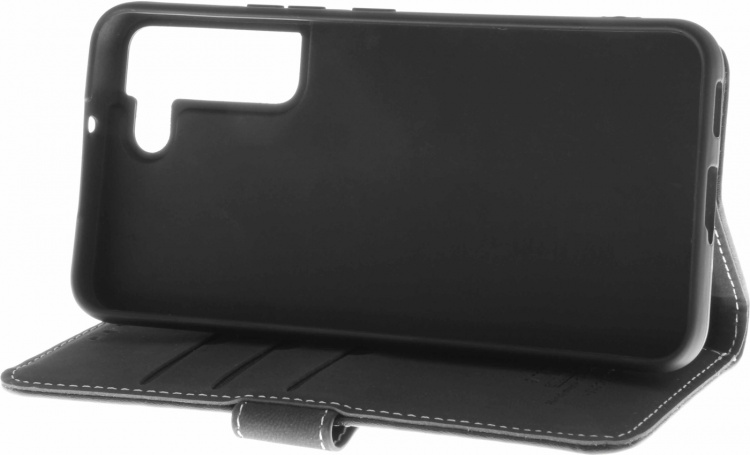 Insmat Exclusive Flip Case -lompakkokotelo, Samsung Galaxy S22 5G, musta