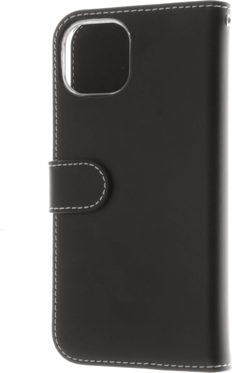 Insmat Exclusive Flip Case -lompakkokotelo, iPhone 14, musta