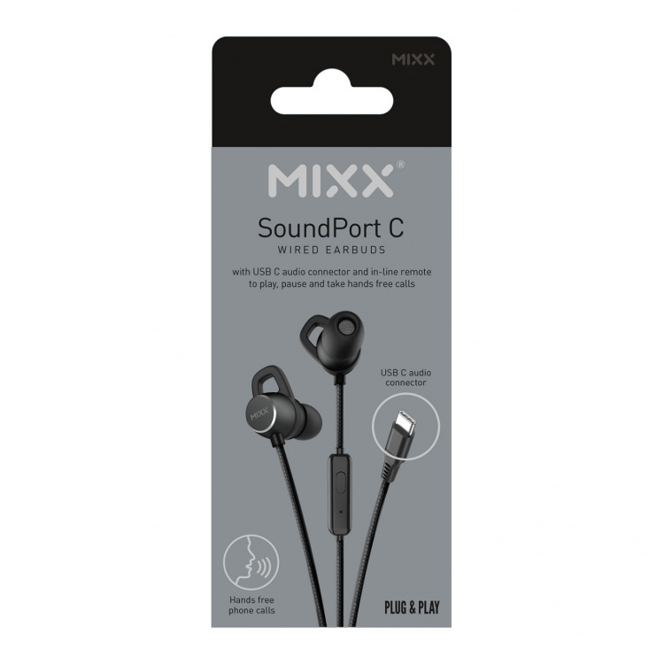 MIXX Kuulokke Soundport USB-C In-Ear Langalliset Musta