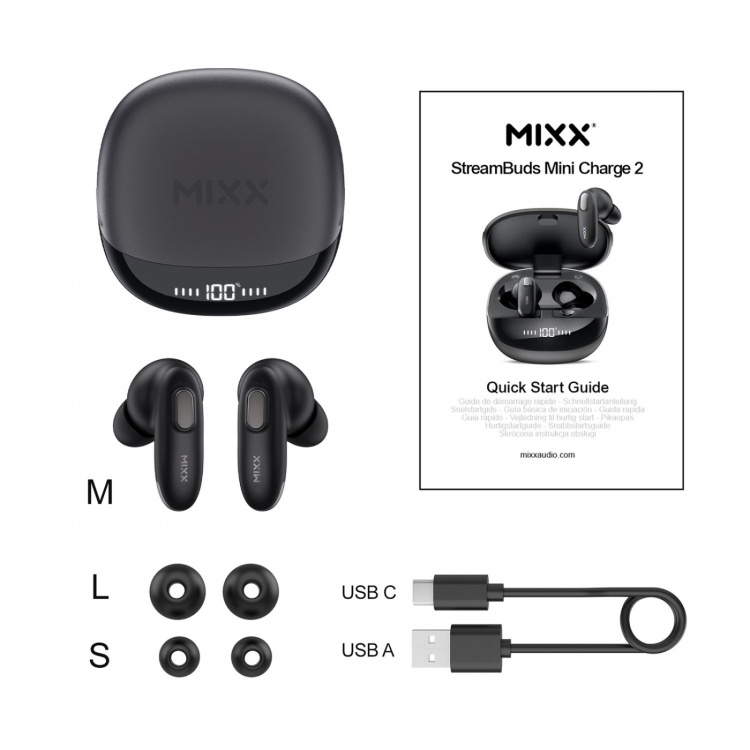 MIXX Kuuloke Mini Charge 2 In-Ear Tws Qi Langattomat Musta MIXX Kuuloke Mini Charge 2 In-Ear Tws Qi Langattomat Musta