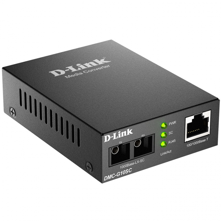 D-Link DMC-G10SC 100/1000BaseT to 1000BaseLX SC Single-mode Media Converter 10 km