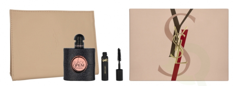 Yves Saint Laurent YSL Black Opium Giftset 52 ml Edp Spray 50ml/#01 Mini Lash Clash 2ml/Pouch