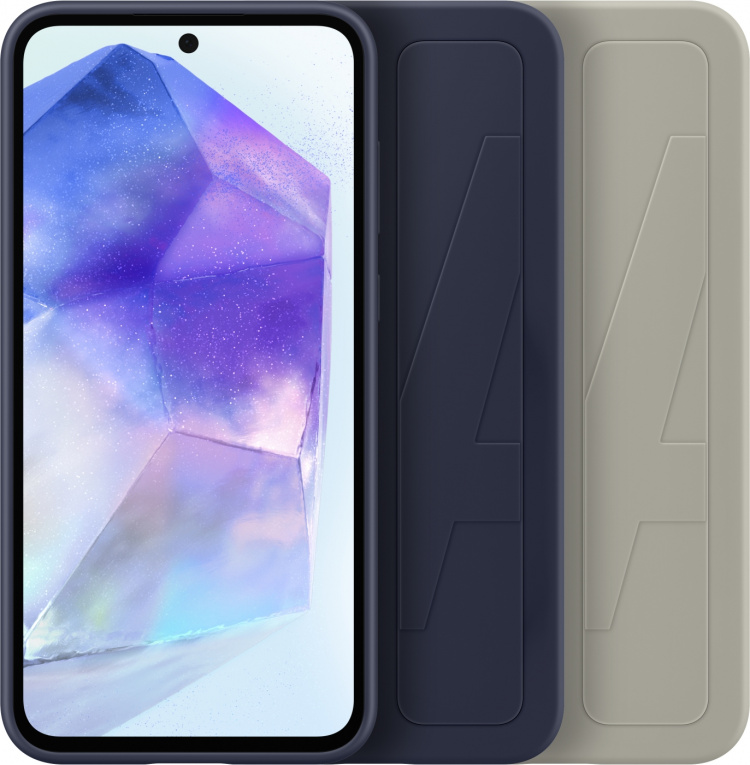 Samsung Galaxy A55 Standing Grip Case -suojakotelo, harmaa