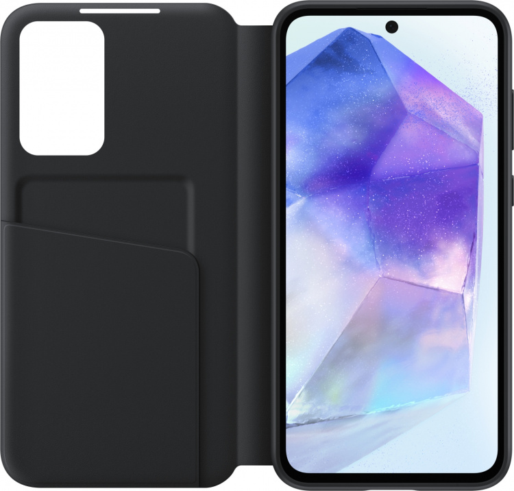 Samsung Galaxy A55 Smart View Wallet Case -lompakkokotelo, musta