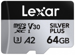 Lexar microSDXC Professional SILVER Plus UHS-I/U3/A2/4K R205/W100 (V30) - 64GB - 64GB