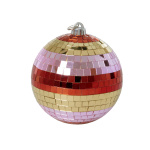 RICE Diskopallo raidoilla ja kullalla - Vaaleanpunainen, kultainen ja punainen - Keskikokoinen