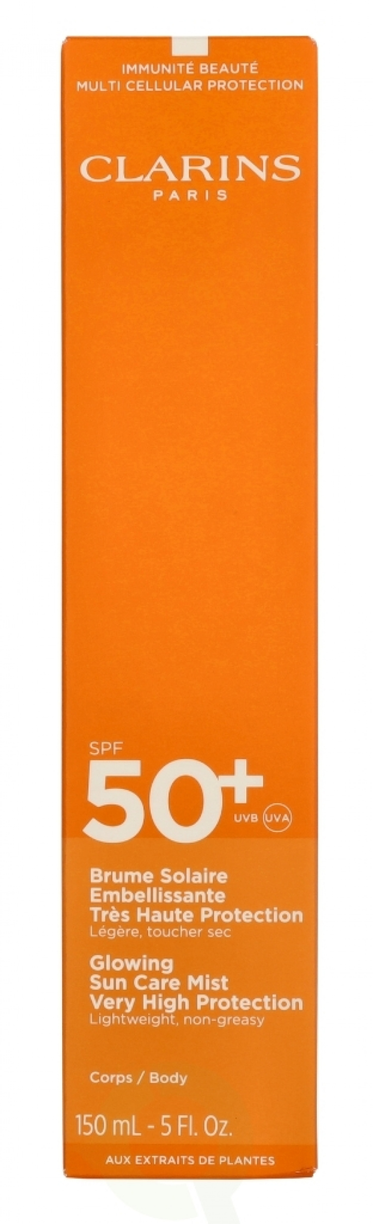 Clarins Glowing Sun Care Mist SPF50+ 150 ml Lightweight, Non-Greasy