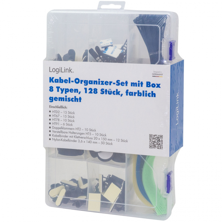 LogiLink Kabelhanteringsset med 8 artiklar 128 delar Blandade färger LogiLink Kabelhanteringsset med 8 artiklar 128 delar Blandade färger