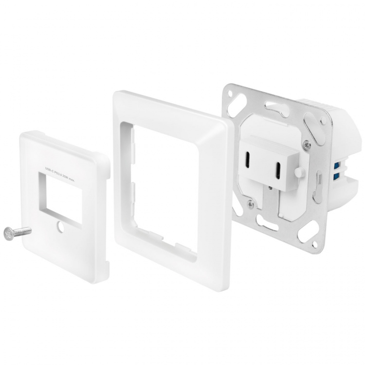 LogiLink Vägguttag med 2xUSB-C PD 25W LogiLink Vägguttag med 2xUSB-C PD 25W