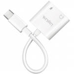 LogiLink USB-C-adapter med 1 x ljudport, 1 x USB-C PD 60W Vit