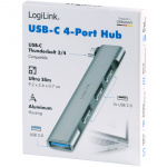 LogiLink Ultraslim 4-port USB-C hub 1 x USB-A3.0, 3 x USB-A2.0