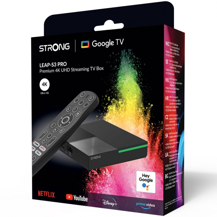 Strong TV-box 4K WiFi/LAN Google TV LEAP-S3PRO Svart Strong TV-box 4K WiFi/LAN Google TV LEAP-S3PRO Svart