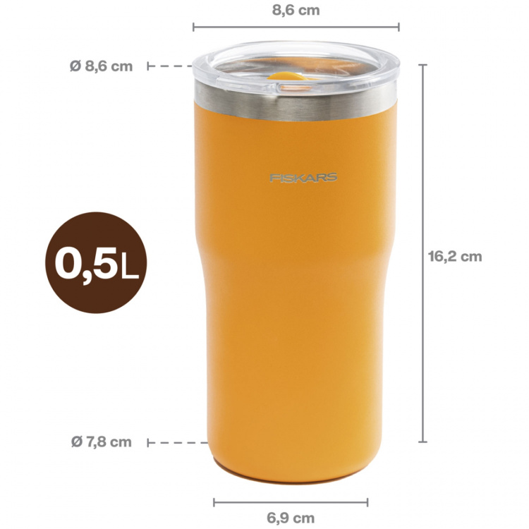 Fiskars Termosmugg orange 0,5 liter On-the-go mug