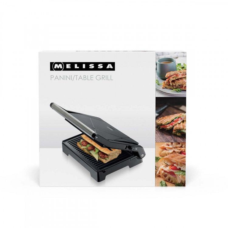MELISSA Paninigrilli ja kontaktigrilli tarttumattomalla pinnoitteella ja ylikuumenemissuojalla 1000W Musta MELISSA Paninigrilli ja kontaktigrilli tarttumattomalla pinnoitteella ja ylikuumenemissuojalla 1000W Musta