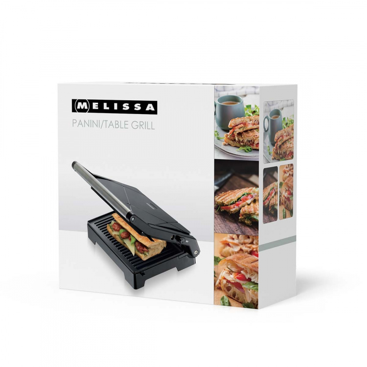 MELISSA Paninigrilli ja kontaktigrilli tarttumattomalla pinnoitteella ja ylikuumenemissuojalla 1000W Musta MELISSA Paninigrilli ja kontaktigrilli tarttumattomalla pinnoitteella ja ylikuumenemissuojalla 1000W Musta