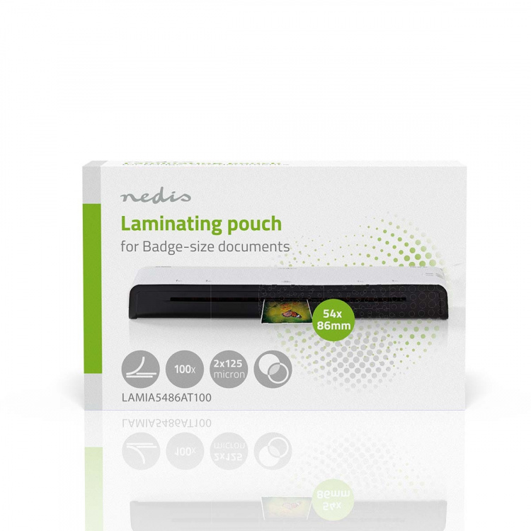 Nedis Laminointifilmi | 54x86mm | Paksuus: 125 µm | Pakattu per: 100 kpl | PET | Läpikuultava
