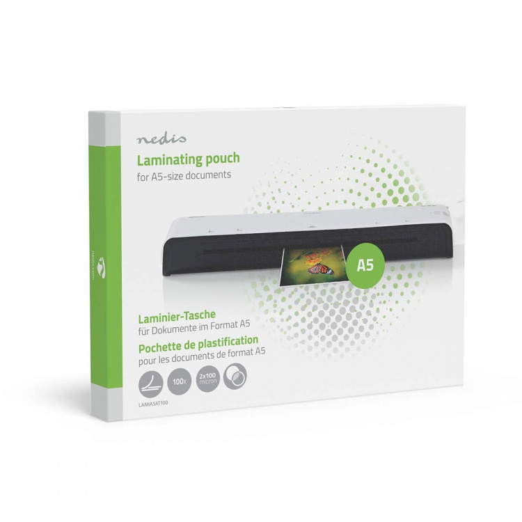 Nedis Laminointifilmi | A5 | Paksuus: 100 µm | Pakattu per: 100 kpl | PET | Läpikuultava