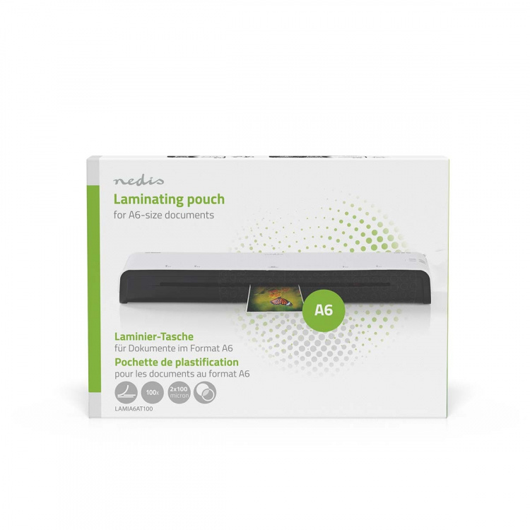 Nedis Laminointifilmi | A6 | Paksuus: 100 µm | Pakattu per: 100 kpl | PET | Läpikuultava