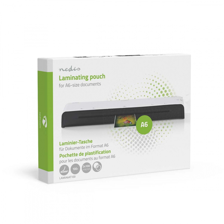 Nedis Laminointifilmi | A6 | Paksuus: 100 µm | Pakattu per: 100 kpl | PET | Läpikuultava