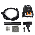 Nedis Pölynimuri | Pussillinen | 700 W | Pölykapasiteetti: 2.0 l | Yhdistelmäharja | Toimintasäde: 7.50 m | Hepa 12 | Musta / Oranssi