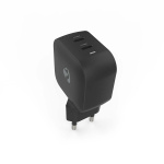 Nedis Seinälaturi | 45 W | GaN | PD3.0 | Pikalataus-toiminto | 2.25 A / 3.0 A | Lähtöliitäntöjen määrä: 2 | 2x USB-C™ | Automaattinen Jännitteen Valinta | Musta