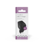 Nedis Seinälaturi | 45 W | GaN | PD3.0 | Pikalataus-toiminto | 2.25 A / 3.0 A | Lähtöliitäntöjen määrä: 2 | 2x USB-C™ | Automaattinen Jännitteen Valinta | Musta