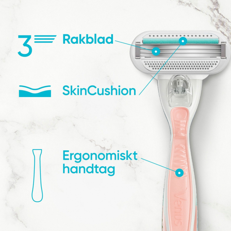 Gillette Rakhyvel Smooth Sensitive Pink + 2st rakblad Gillette Rakhyvel Smooth Sensitive Pink + 2st rakblad