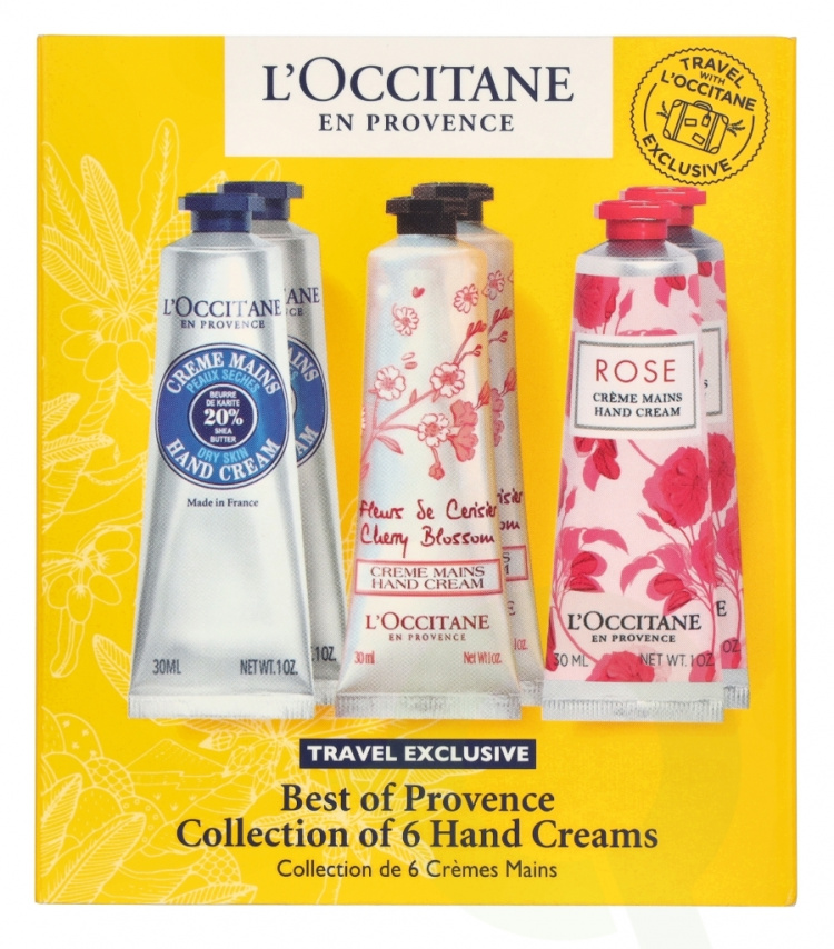 L\'Occitane Best Of Provence Set 180 ml 2x Cherry Blossom Hand Cream 30ml/2x Rose Reines Hand Cream 30ml/2x Shea Butter Hand Cream 30ml