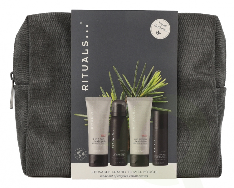 Rituals Homme Men\'s Care Set 240 ml Shower Foam 50ml/2-in1 Hair And Body Wash 70ml/Body Lotion 70ml/Antiperspirant Spray 50ml