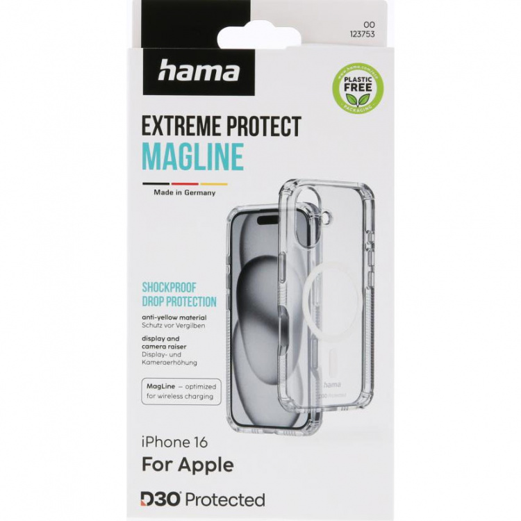 Hama Suojakuori Extreme Protect iPhone 16 MagKotelo Läpinäkyvä Hama Suojakuori Extreme Protect iPhone 16 MagKotelo Läpinäkyvä