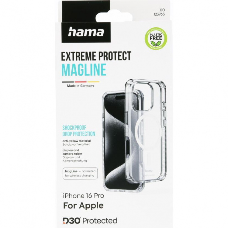 Hama Suojakuori Extreme Protect iPhone 16 Pro MagKotelo Läpinäkyvä